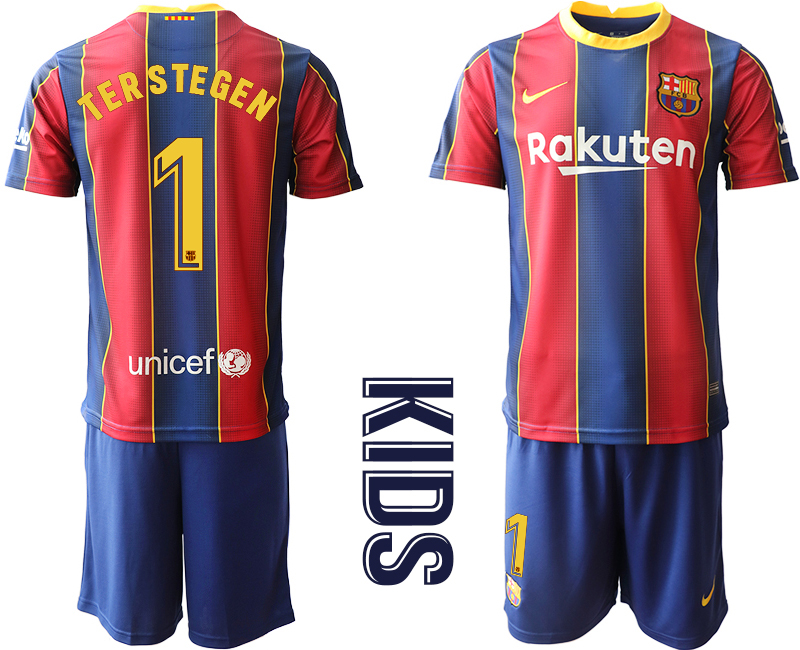 Youth 2020-2021 club Barcelona home #1 red Soccer Jerseys